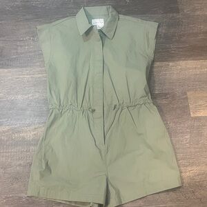 Celebrity Pink Olive Button-Up Romper